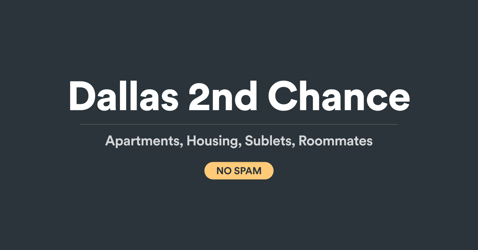 Dallas 2nd Chance Apartments and Housing (NO SPAM) 🏡 Facebook Group